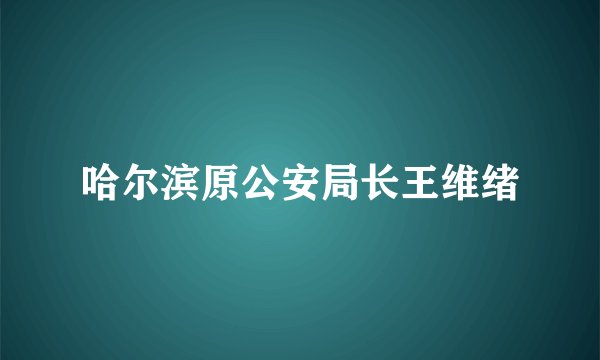 哈尔滨原公安局长王维绪