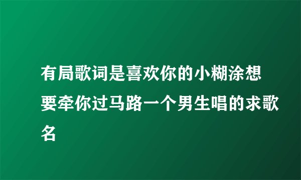 有局歌词是喜欢你的小糊涂想要牵你过马路一个男生唱的求歌名