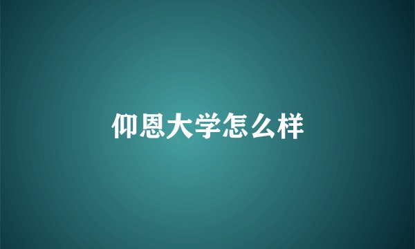 仰恩大学怎么样
