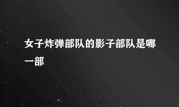 女子炸弹部队的影子部队是哪一部