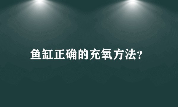 鱼缸正确的充氧方法？