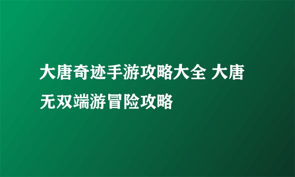 大唐奇迹手游攻略大全 大唐无双端游冒险攻略