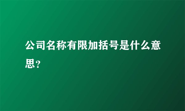 公司名称有限加括号是什么意思？
