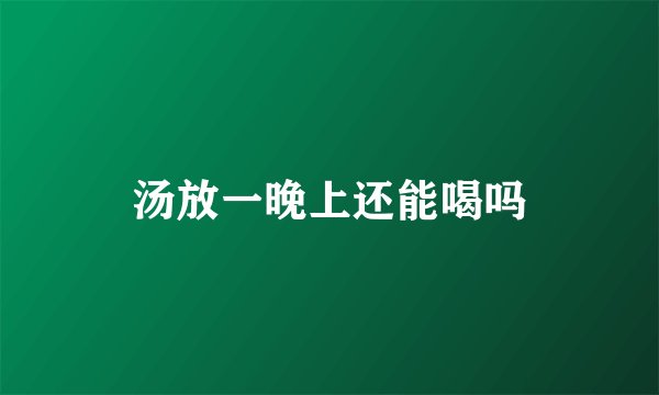 汤放一晚上还能喝吗