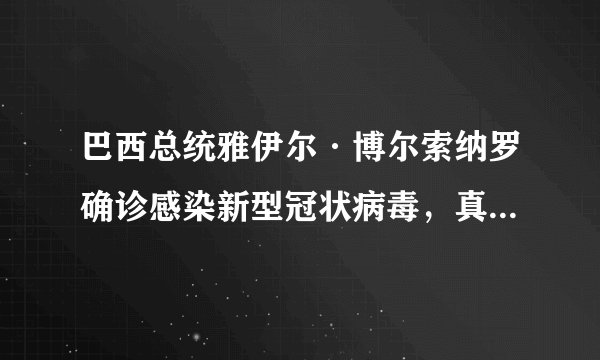 巴西总统雅伊尔·博尔索纳罗确诊感染新型冠状病毒，真是报应啊！
