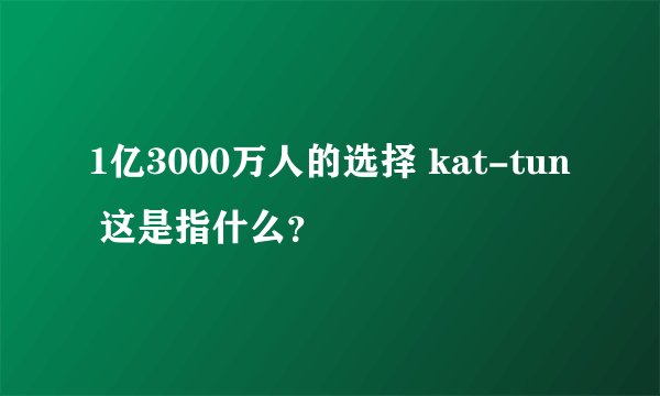 1亿3000万人的选择 kat-tun 这是指什么？