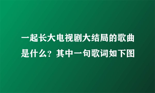一起长大电视剧大结局的歌曲是什么？其中一句歌词如下图