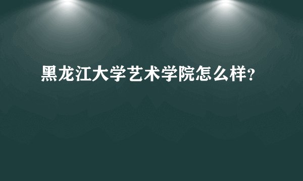 黑龙江大学艺术学院怎么样?