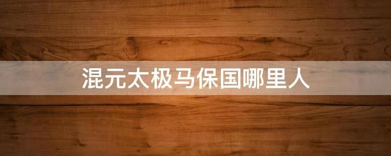 混元太极马保国哪里人