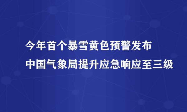今年首个暴雪黄色预警发布 中国气象局提升应急响应至三级