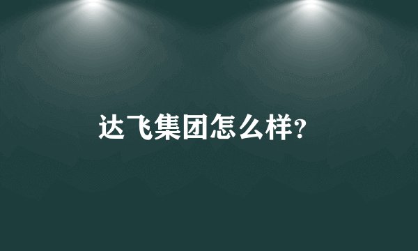 达飞集团怎么样？