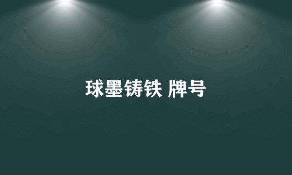 球墨铸铁 牌号