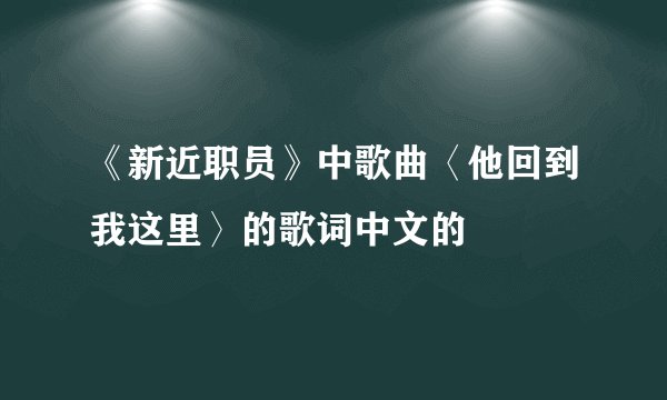 《新近职员》中歌曲〈他回到我这里〉的歌词中文的