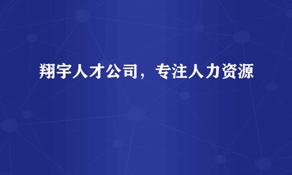 翔宇人才公司，专注人力资源