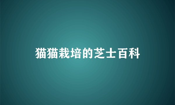 猫猫栽培的芝士百科