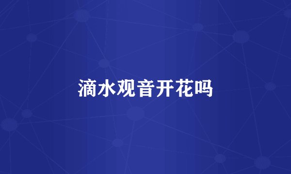 滴水观音开花吗