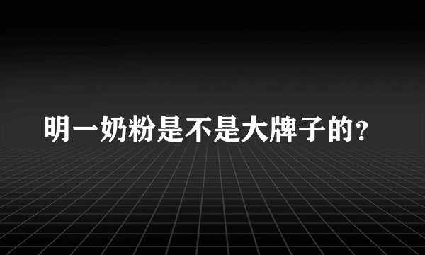 明一奶粉是不是大牌子的？