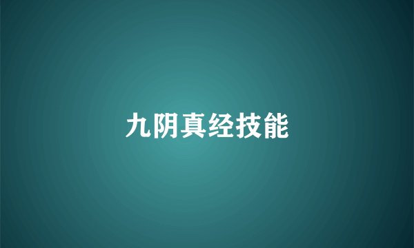 九阴真经技能
