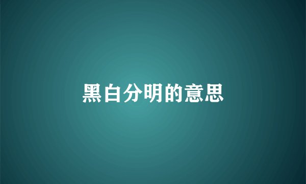 黑白分明的意思