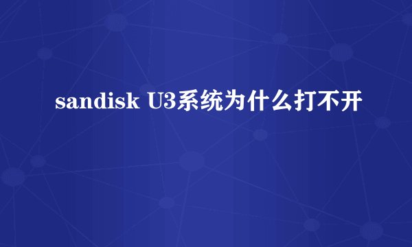 sandisk U3系统为什么打不开
