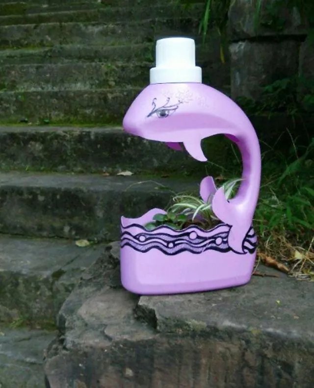 洗衣液瓶子做花盆制作方法图片