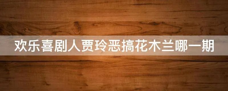 欢乐喜剧人贾玲恶搞花木兰哪一期