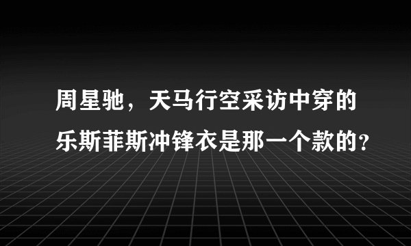 周星驰，天马行空采访中穿的乐斯菲斯冲锋衣是那一个款的？