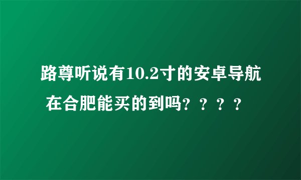 路尊听说有10.2寸的安卓导航 在合肥能买的到吗？？？？