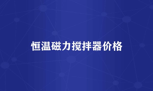 恒温磁力搅拌器价格