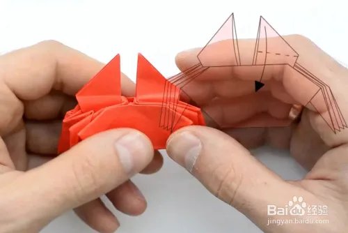 用一毛钱一张的彩纸如何折叠八脚大闸蟹