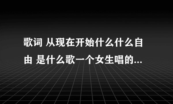歌词 从现在开始什么什么自由 是什么歌一个女生唱的dj很好听