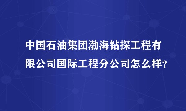 中国石油集团渤海钻探工程有限公司国际工程分公司怎么样？