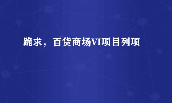 跪求，百货商场VI项目列项