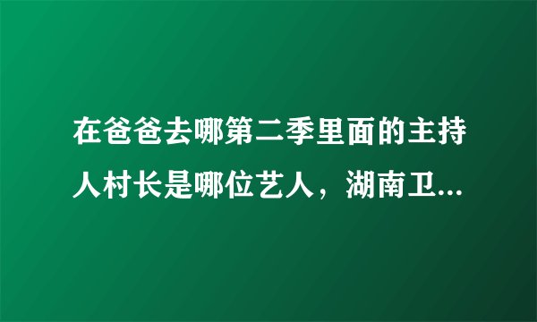 在爸爸去哪第二季里面的主持人村长是哪位艺人，湖南卫视的吗？资历和何炅怎么样？