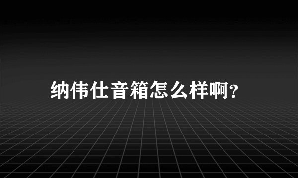 纳伟仕音箱怎么样啊？