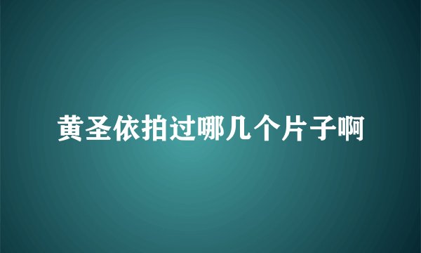 黄圣依拍过哪几个片子啊