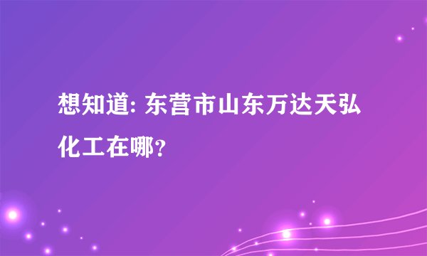 想知道: 东营市山东万达天弘化工在哪？