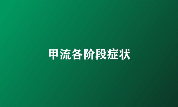 甲流各阶段症状