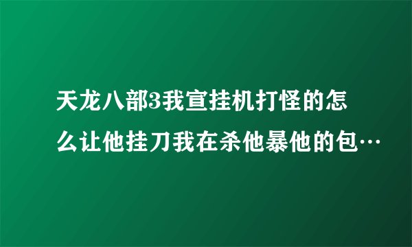 天龙八部3我宣挂机打怪的怎么让他挂刀我在杀他暴他的包…