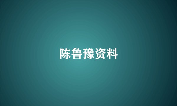 陈鲁豫资料