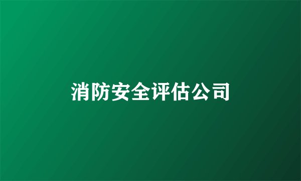 消防安全评估公司