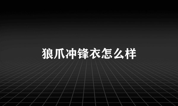 狼爪冲锋衣怎么样