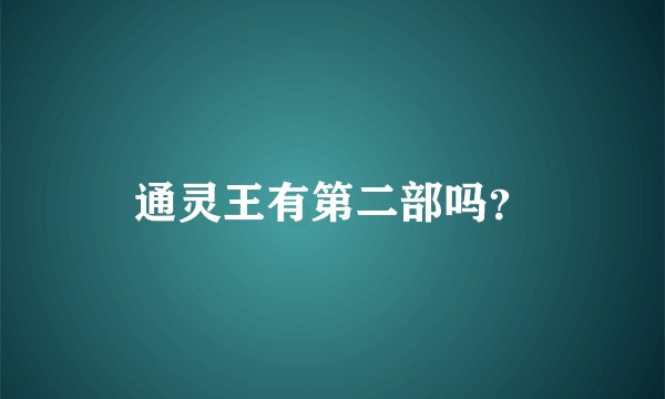 通灵王有第二部吗？