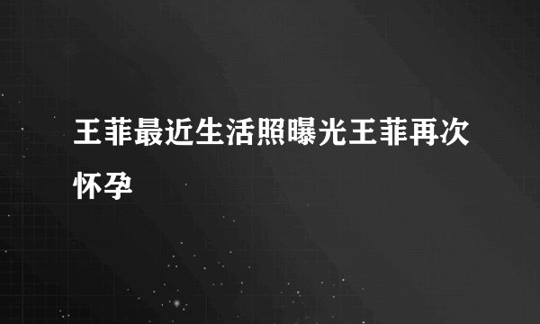 王菲最近生活照曝光王菲再次怀孕
