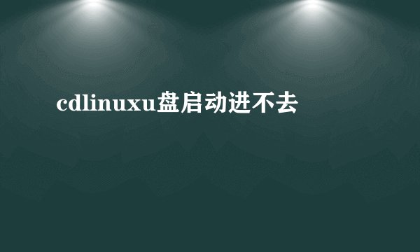 cdlinuxu盘启动进不去