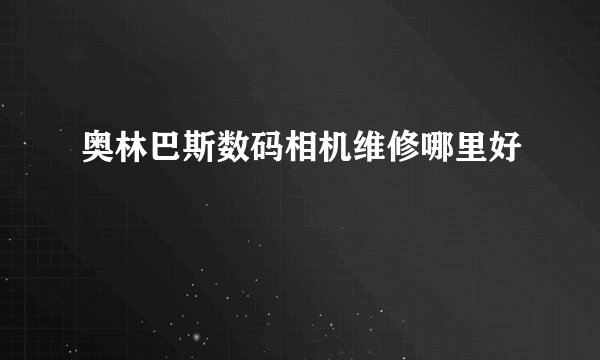 奥林巴斯数码相机维修哪里好