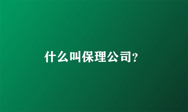 什么叫保理公司？