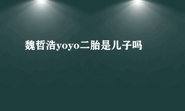 魏哲浩yoyo二胎是儿子吗