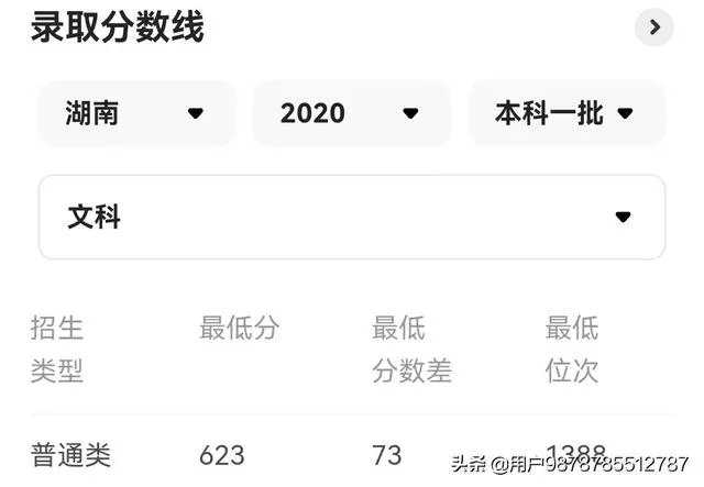 电子科技大学2020年在湖南录取分数线？