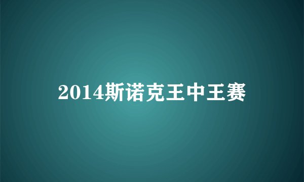 2014斯诺克王中王赛